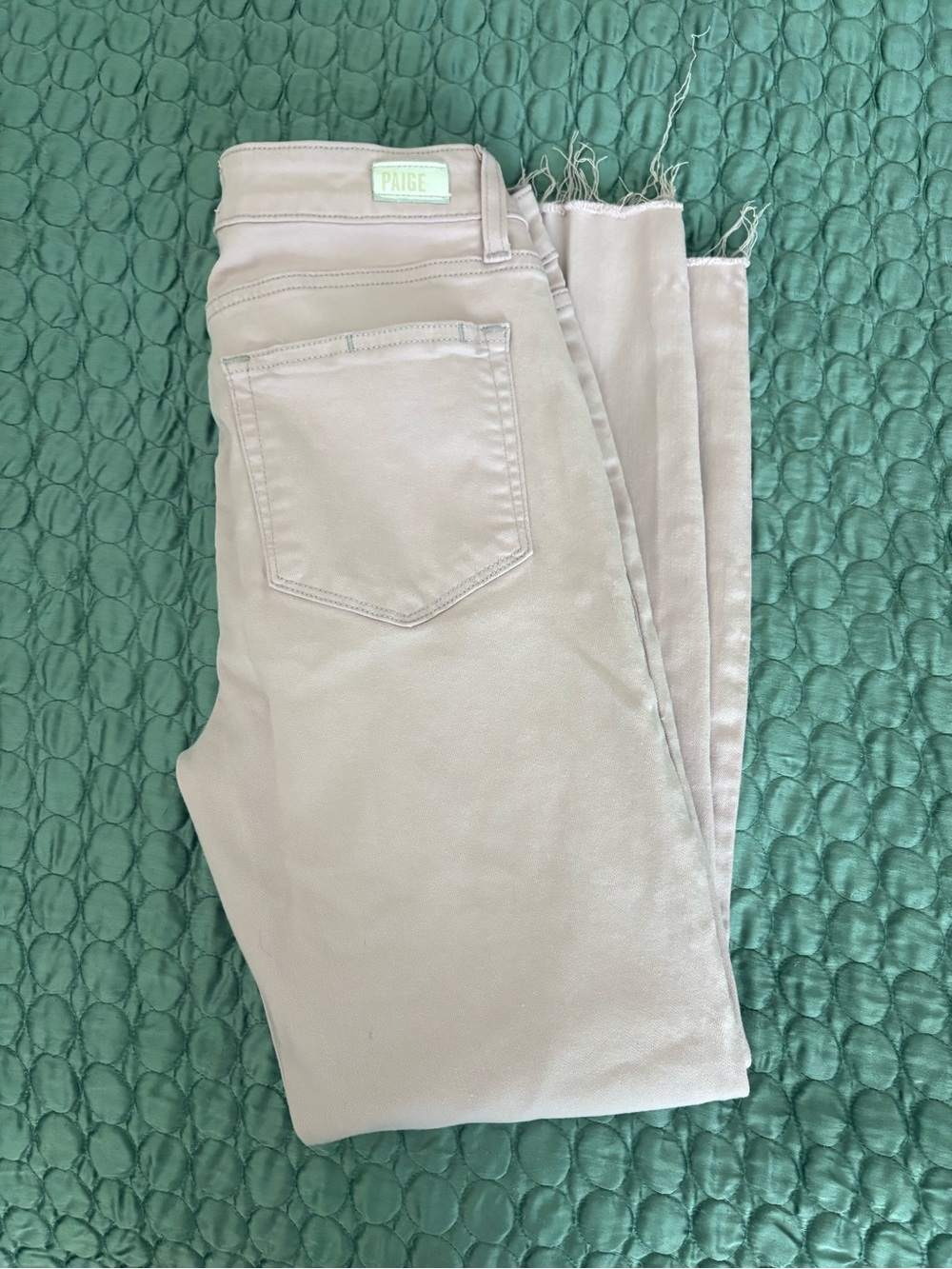 PAIGE Women's Light Beige Ankle Crop Skinny Jeans
